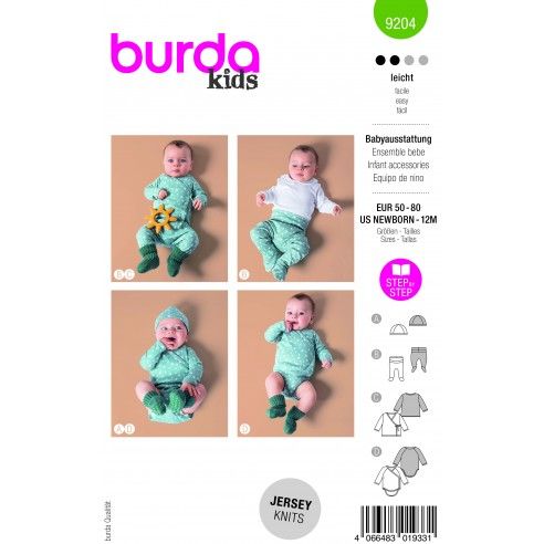 Patrón para conjunto prendas de bebé 9204