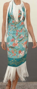 vestido de fiesta con flecos merceria botton